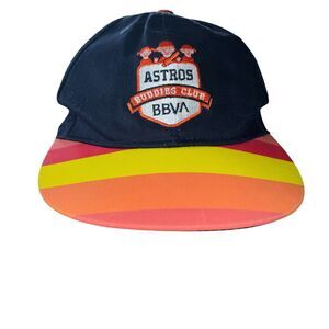 Kids Houston Astros Buddies Club Hat BBVA Fan Club Snapback Baseball Cap Striped